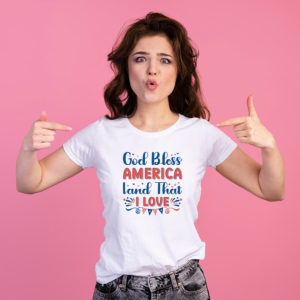 GOD BLESS AMERICA Printed T-Shirt