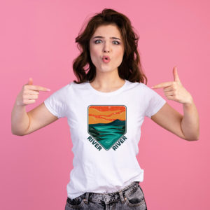 River Retro Printed T-Shirt